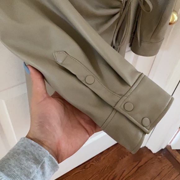 NWT ZARA Faux Leather Wrap Dress (M) - Picture 4 of 5